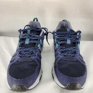 Asics Gel Venture 7 Women’s 8 Running Shoes Navy Gray Teal Trail Sneakers
